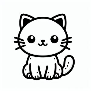 Một bản vẽ đen trắng của một con mèo 4