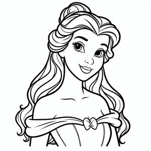 Một nàng công chúa với mái tóc dài và một chiếc nơ trên tóc