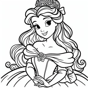 Một nàng công chúa với mái tóc dài và một tia trên đầu
