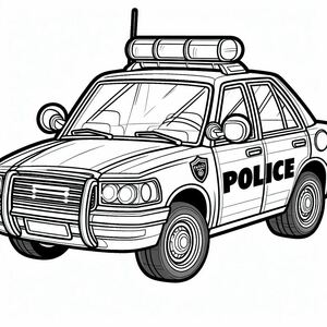 A police car coloring page 2