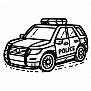 A police car coloring page 3
