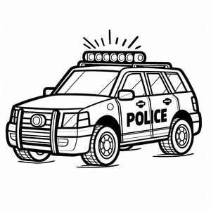 A police car coloring page 4