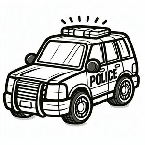 Một trang tô màu xe cảnh sát