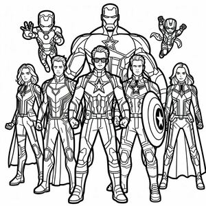 Trang tô màu Avengers cho trẻ em