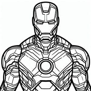 Một trang tô màu của Iron Man từ bộ phim Avengers 4