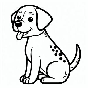 A black and white drawing of a dog 3