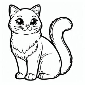 Một bản vẽ đen trắng của một con mèo 4