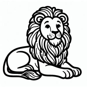 A black and white drawing of a lion 4