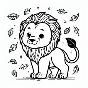 Một bức vẽ đen trắng của một con sư tử