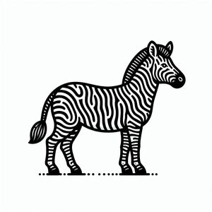 A black and white drawing of a zebra 2
