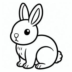 Một bản vẽ đen trắng của một con thỏ 3