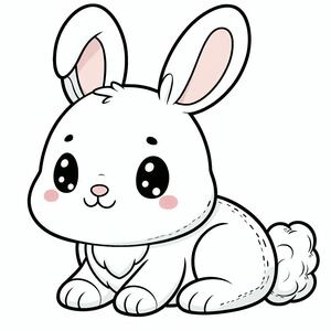 A cute little bunny sitting down