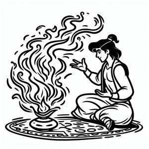 Aladdin is passing through the fire