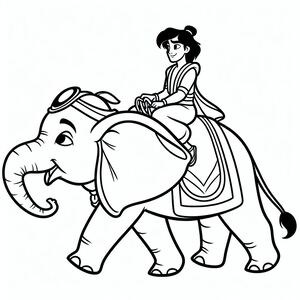 Aladdin Is Riding An Elephant