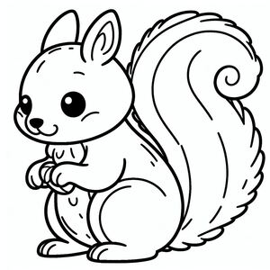 A squirrel with a nut in its mouth