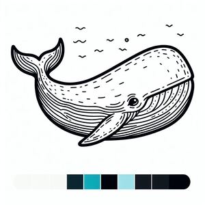A whale is swimming in the water