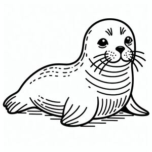 A seal animal sitting on the ground