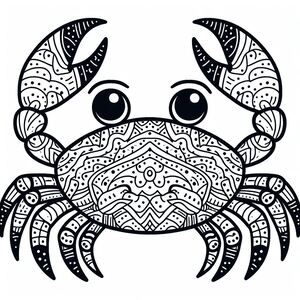 A black and white drawing of a crab 2