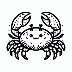 A black and white drawing of a crab 3