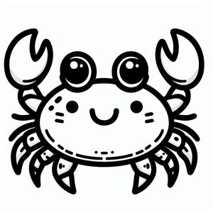 A black and white drawing of a crab 4