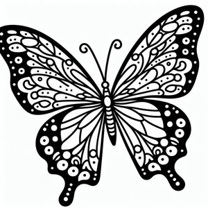 A black and white butterfly on a white background 3