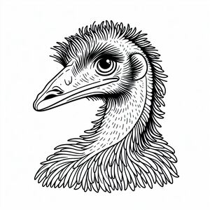 A black and white drawing of a bird 4