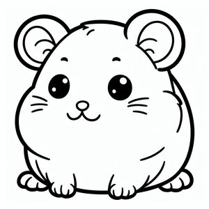 A cute hamster with big eyes sitting down
