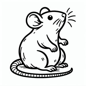 A cartoon rat sitting on top of a mouse