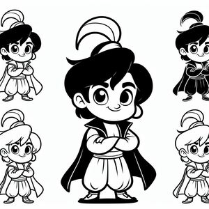 A cartoon character with different poses and expressions