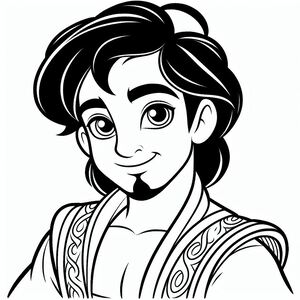 A black and white drawing of a person