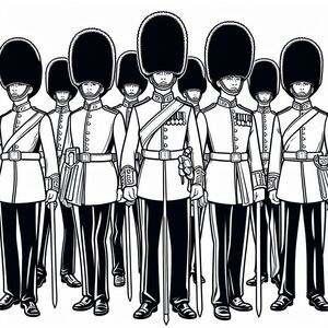 A line up of soldiers in uniform