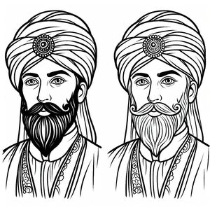 Two indian men with long hair and beards