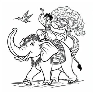 A woman riding on the back of an elephant