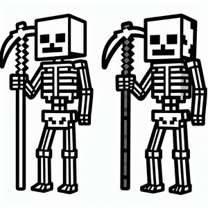 Minecraft Skeleton with Hoe