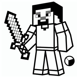 Minecraft Steve with Diamond Sword