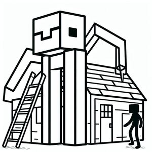 Enderman is Building a House