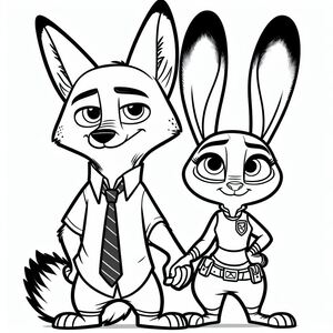 Nick Wilde and Judy Hopps from Zootopia
