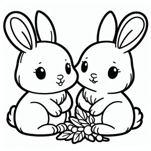 Hai con thỏ đang chơi cùng nhau