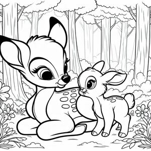 Bambi With Thumper In The Forest