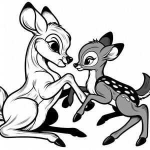 Faline And Bambi Are Figthing
