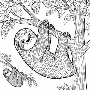 Sloths Hanging on The Tree