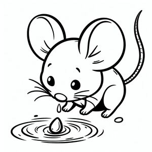Mouse Tries To Catch Some Water