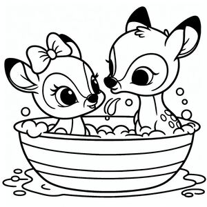 Roe Helps Bambi To Take A Bath