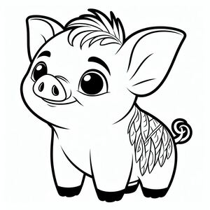 A small pig with wings on it's back