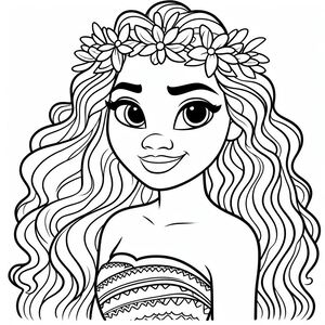 A girl with long hair and a flower in her hair