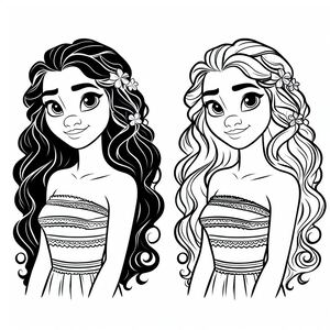 A girl with long hair and a girl with long hair