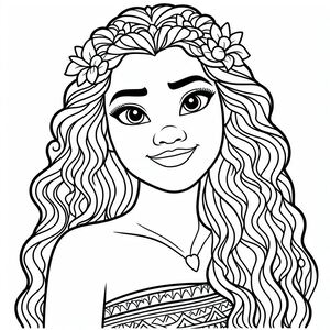 A girl with long hair and a flower in her hair