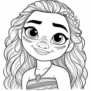 A girl with long hair and a flower in her hair