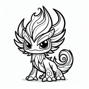 A cute little dragon with big eyes