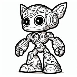 A coloring page of a cartoon character